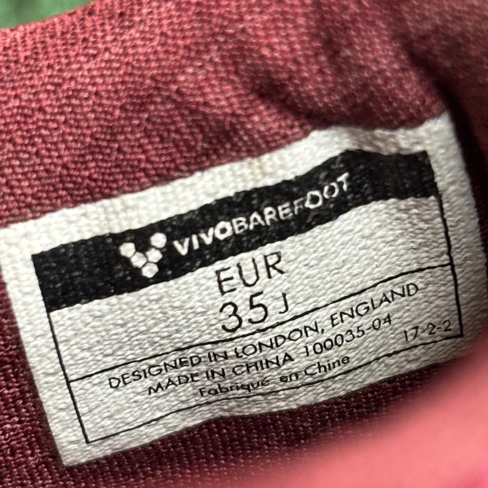 Vivobarefoot Primus Lite Minimalist Mesh Running Sneakers Red Junior Size 4/35J